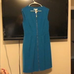 New Laundry Brand Blue fitted dress zipper front